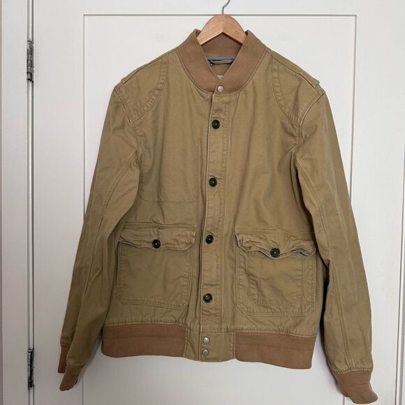 Levi's Other - Levi's Bomber Jacket Mens Sz XL Tan Canvas Full Zip Button Mechanics 1155-1-8-73